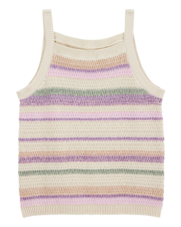 Girls Striped Sweater Knit Tank, 