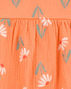 Baby Floral Tank Romper - Orange, image 3 of 4 slides