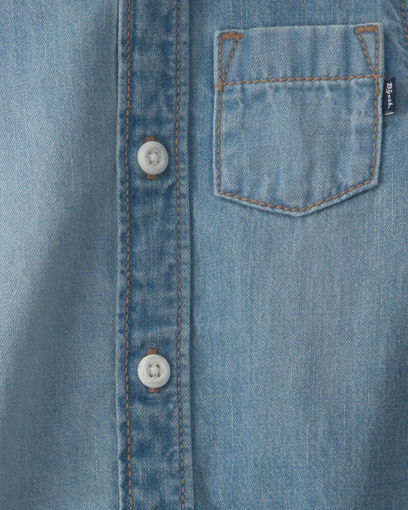 B&eacute;b&eacute; gar&ccedil;on - Cache-couche boutonn&eacute; en denim &agrave; manches longues - Bleu
, image 2 sur 2 diapositives