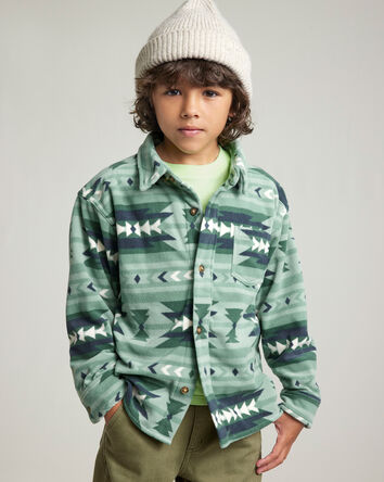 Boys Southwestern Print Button-Down Shirt - Green, 