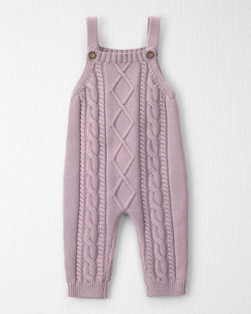 B&eacute;b&eacute; fille - Salopette en coton biologique &agrave; tricot torsad&eacute;, image 1 sur 5 diapositives