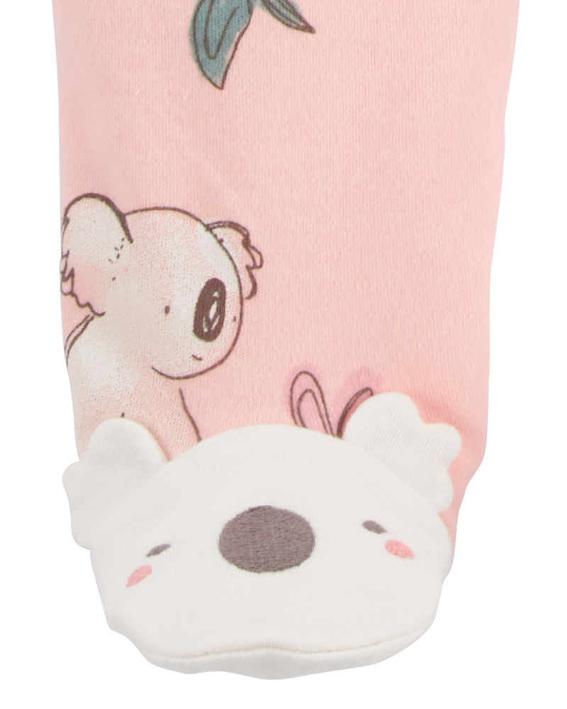Bébé Grenouillère en coton à fermeture à glissière à 2 sens à motif de koala, image 2 sur 5 diapositives