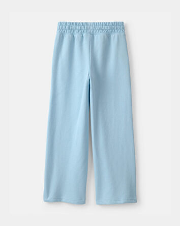 Filles - Pantalon &agrave; jambe large en jersey bouclette - Bleu, 