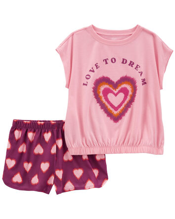 2-Piece Heart Loose Fit Pyjama Set, 