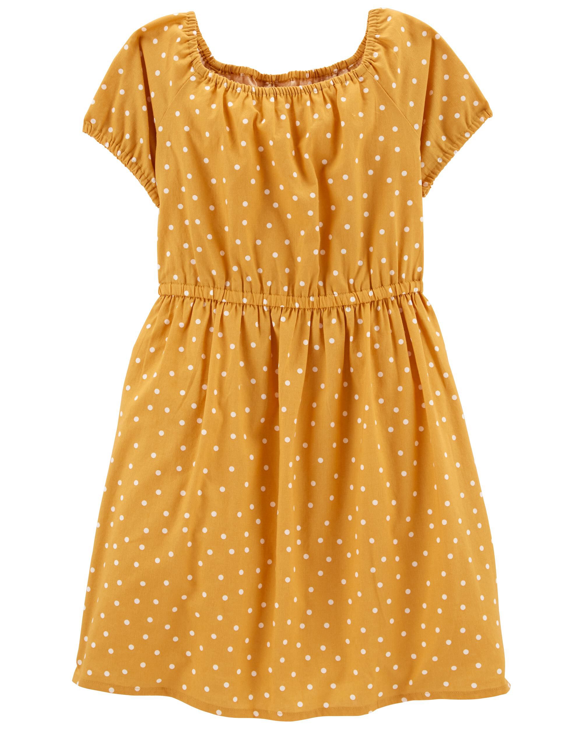 Kids yellow new arrivals polka dot dress