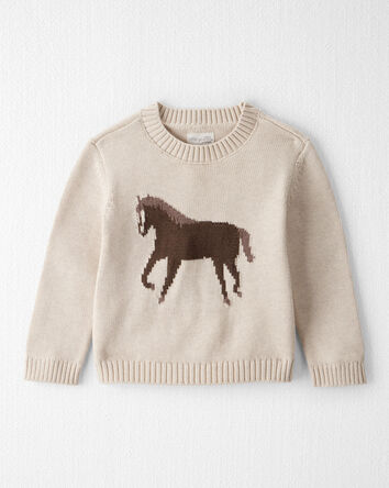 Tout-petit - Chandail en tricot de coton biologique &agrave; motif cheval, 