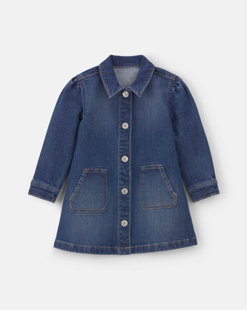 Toute-petit fille - Robe en denim &agrave; manches longues &ndash; D&eacute;lav&eacute; fonc&eacute;, 