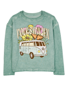 Enfant T-shirt à manches longues imprimé Volkswagen - Vert, image 1 sur 3 diapositives