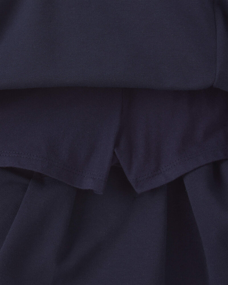 Girls Ponte Uniform Skort - Navy, image 2 of 4 slides
