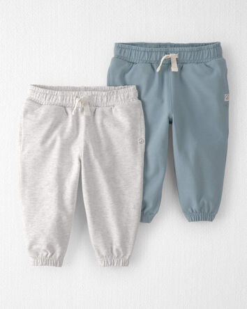 B&eacute;b&eacute; - Emballage 2 pantalons de jogging en jersey bouclette de coton biologique, 
