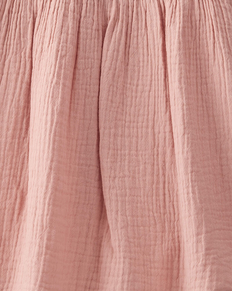 Toddler Organic Cotton Gauze Dress in Pink, image 4 of 5 slides