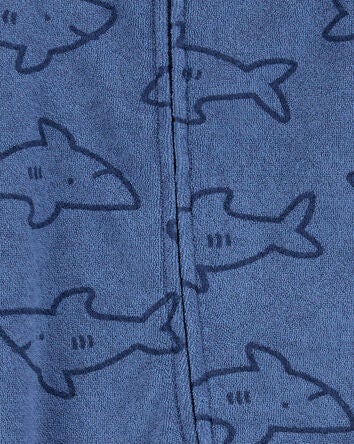Baby Shark Print 2-Way Zip Terry Sleeper, 