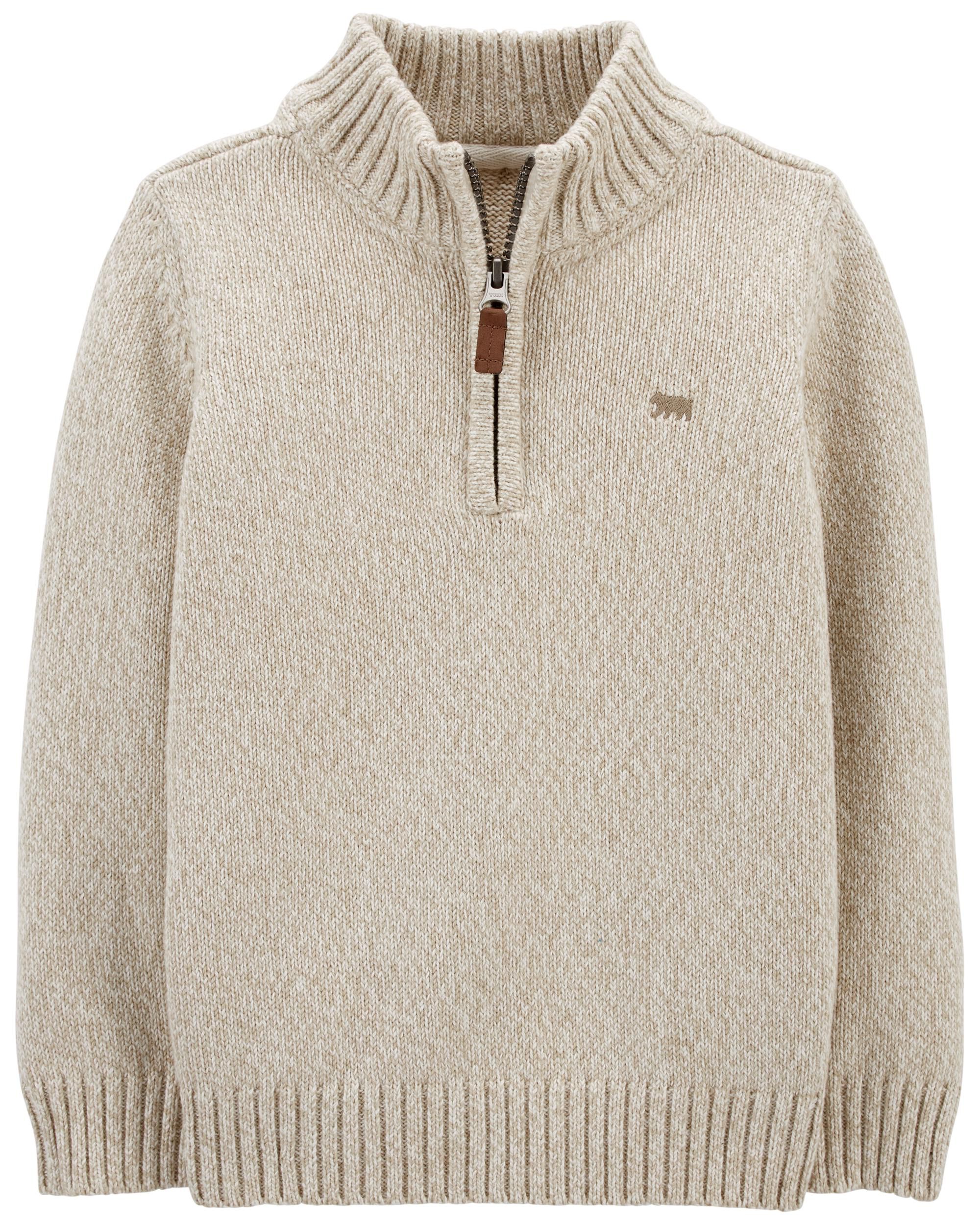Cream Half Zip Pullover Sweater carters