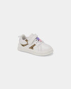 Toddler Girl Leopard Charm Sneakers - White, image 1 of 6 slides