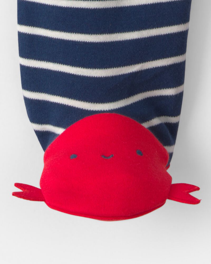 B&eacute;b&eacute; gar&ccedil;on - Grenouill&egrave;re en 100 % coton &agrave; fermeture &agrave; glissi&egrave;re 2 sens, homard - Bleu, image 4 sur 5 diapositives