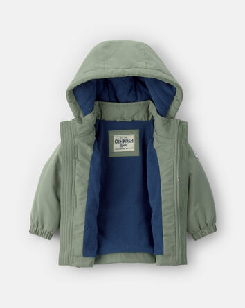 Baby Boy Hooded Midweight Jacket - Green, 