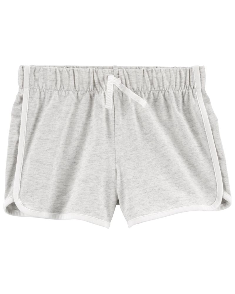 Grey Drawstring Jersey Baseline Shorts