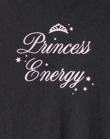 Filles - T-shirt &agrave; imprim&eacute; &agrave; manches longues, princesse - Noir, 