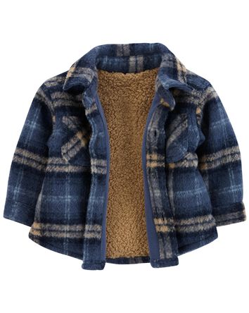 Plaid Sherpa-lined Shacket, 