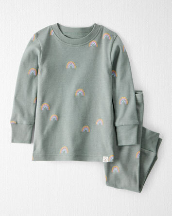 Baby Organic Cotton Pyjamas in Magical Rainbow Print, 