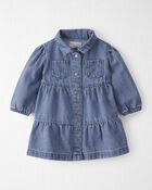 Baby Girl Organic Cotton Denim Dress, image 1 of 6 slides