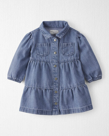 Baby Girl Organic Cotton Denim Dress, 