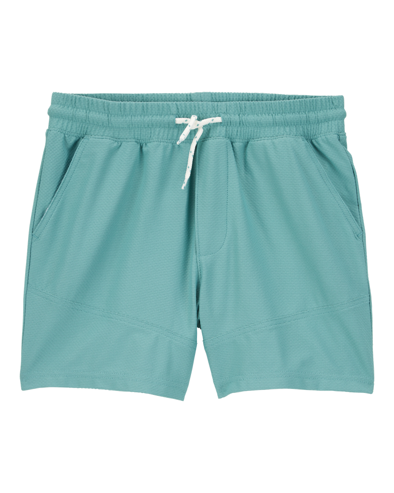 Kid Solid Woven Shorts - Green, image 1 of 4 slides