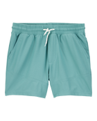 Kid Solid Woven Shorts - Green, image 1 of 4 slides