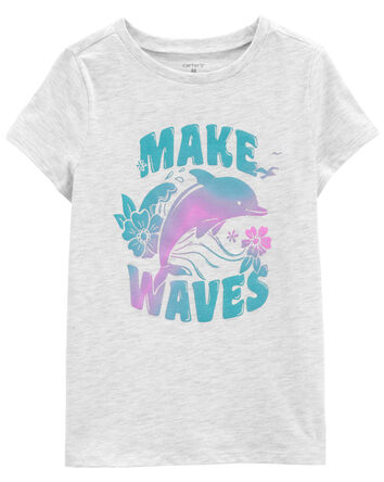 T-shirt à imprimé de dauphin Make waves, 