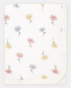 B&eacute;b&eacute; fille - Couverture PurelySoft &agrave; fleurs - Ivoire, image 1 sur 2 diapositives