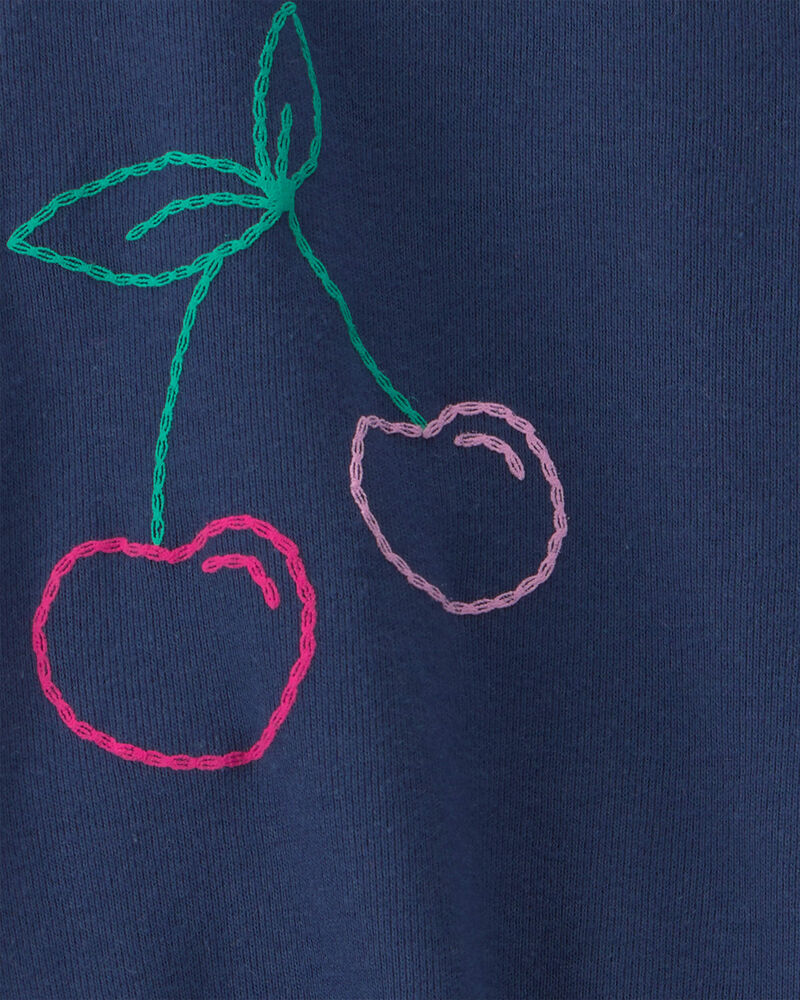 B&eacute;b&eacute; fille - Barboteuse sans manches &agrave; motif cerise - Bleu marine, image 2 sur 2 diapositives