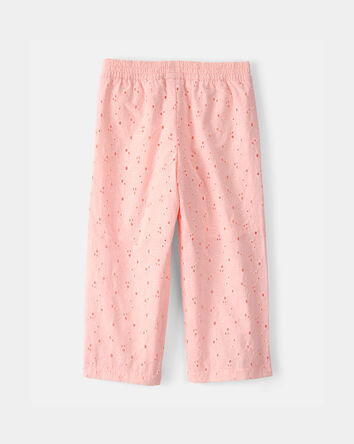 Toddler Girl Floral Eyelet Pants - Pink, 