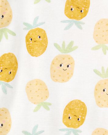 Toddler 4-Piece Pineapple & Fish Print 100% Snug Fit Cotton Pyjamas, 