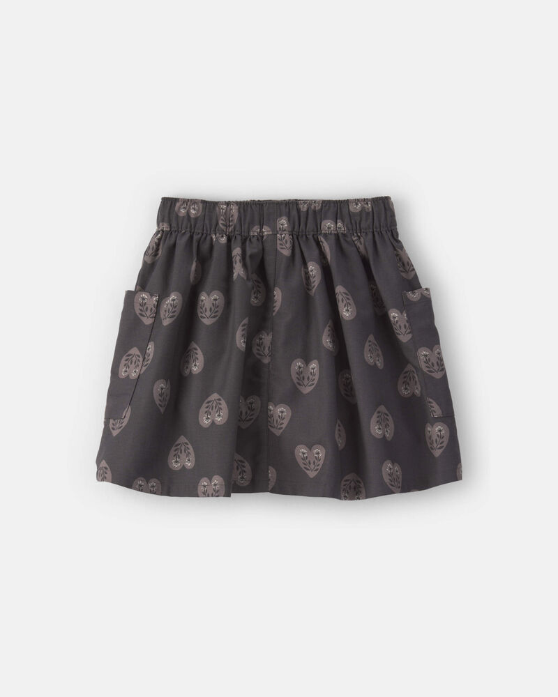 Girls Heart Twill Skirt - Black, image 2 of 4 slides