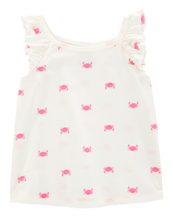 Baby Crab Print Tank Top - Ivory, 