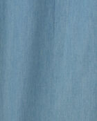 Girls 2-Piece Floral Chambray Long-Sleeve Top & Pant Set - Brown/Blue, image 4 of 5 slides