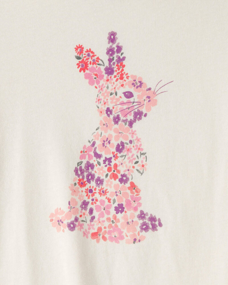 Girls Bunny Graphic Tee - Cream, image 2 of 3 slides
