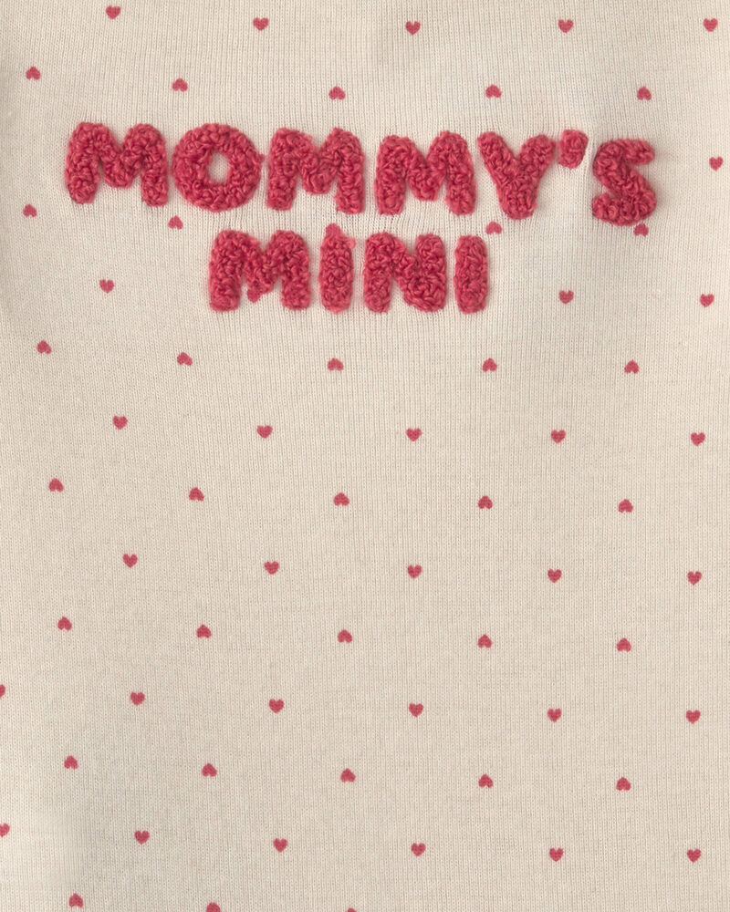 Baby Girl 2-Piece 'Mommy's Mini' Heart Bodysuit & Pant Set - Fuchsia/Cream, image 5 of 6 slides