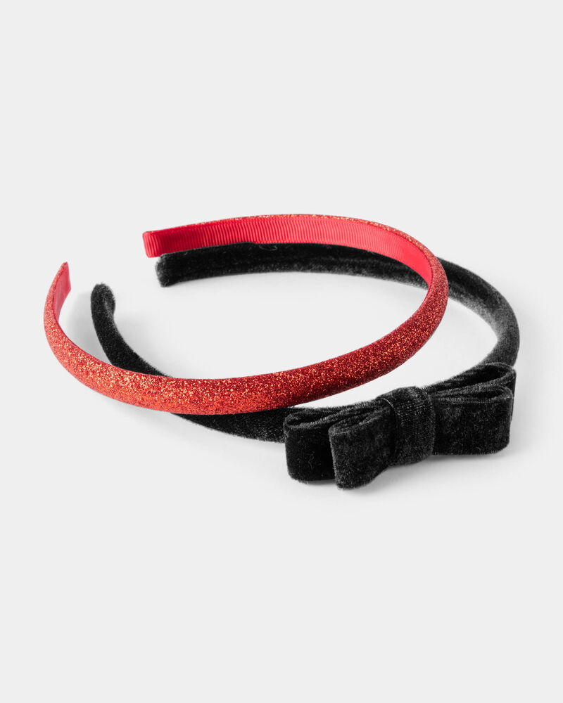 Toddler Girl 2-Pack Bow Headbands - Red/Black, image 1 of 1 slides