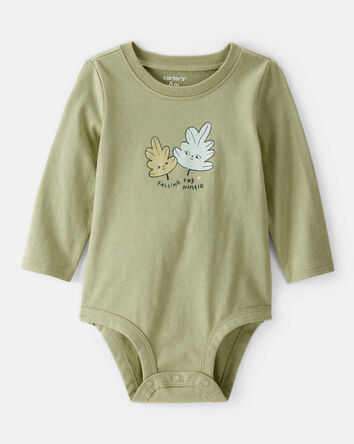 Bébé fille - Cache-couche en coton à manches longues avec imprimé – Vert, 
