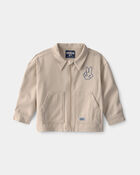 Toddler 'One of a Kind' Peace Sign Zip-Up Jacket - Khaki, image 1 of 4 slides
