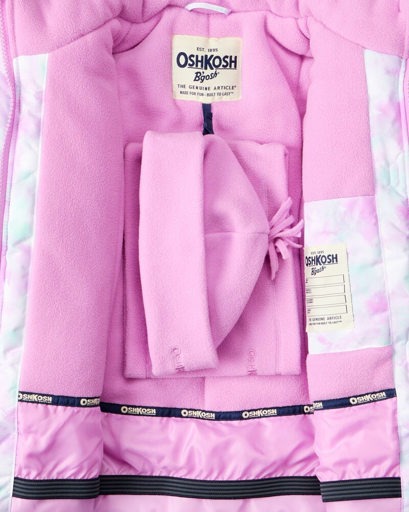 Girls 2-Piece Taslan Snowsuit Set - Pink, image 4 of 13 slides
