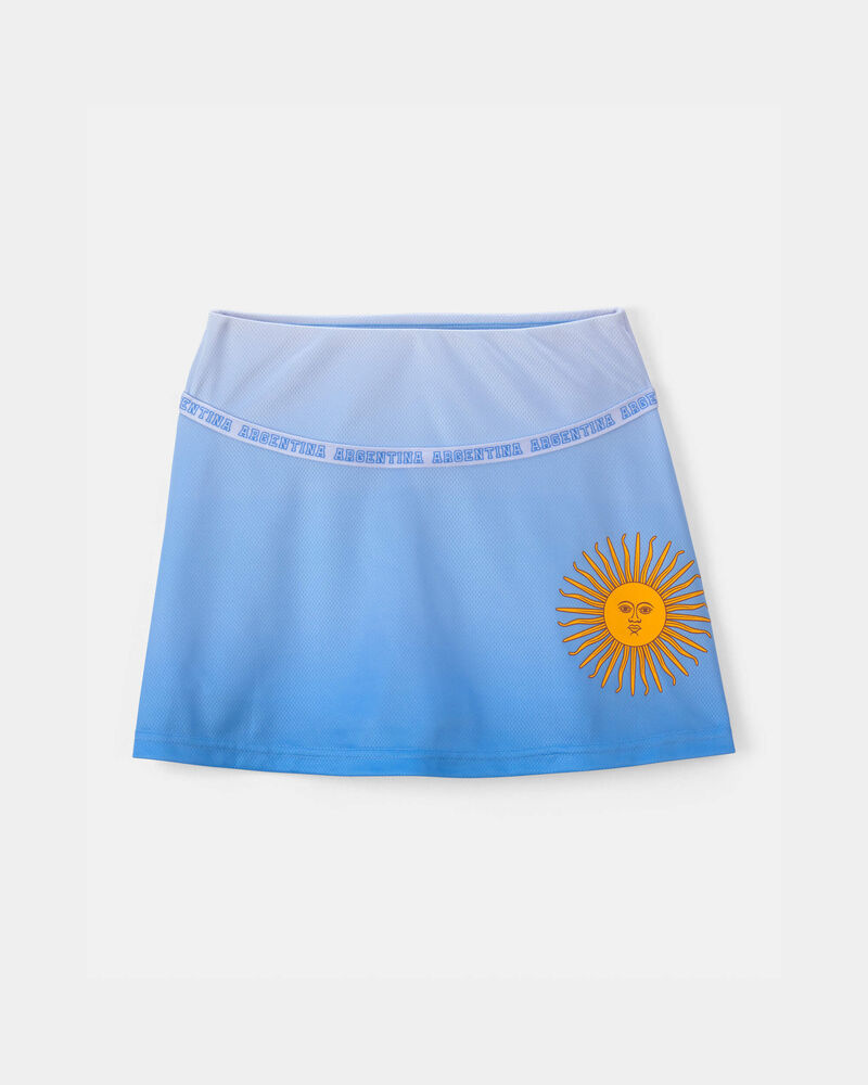 Filles - Jupe-short de sport Umbro Argentine - Bleu clair/Blanc, image 1 sur 7 diapositives
