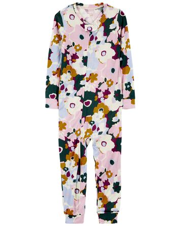 1-Piece PurelySoft Floral Print Sleeper Pyjamas, 