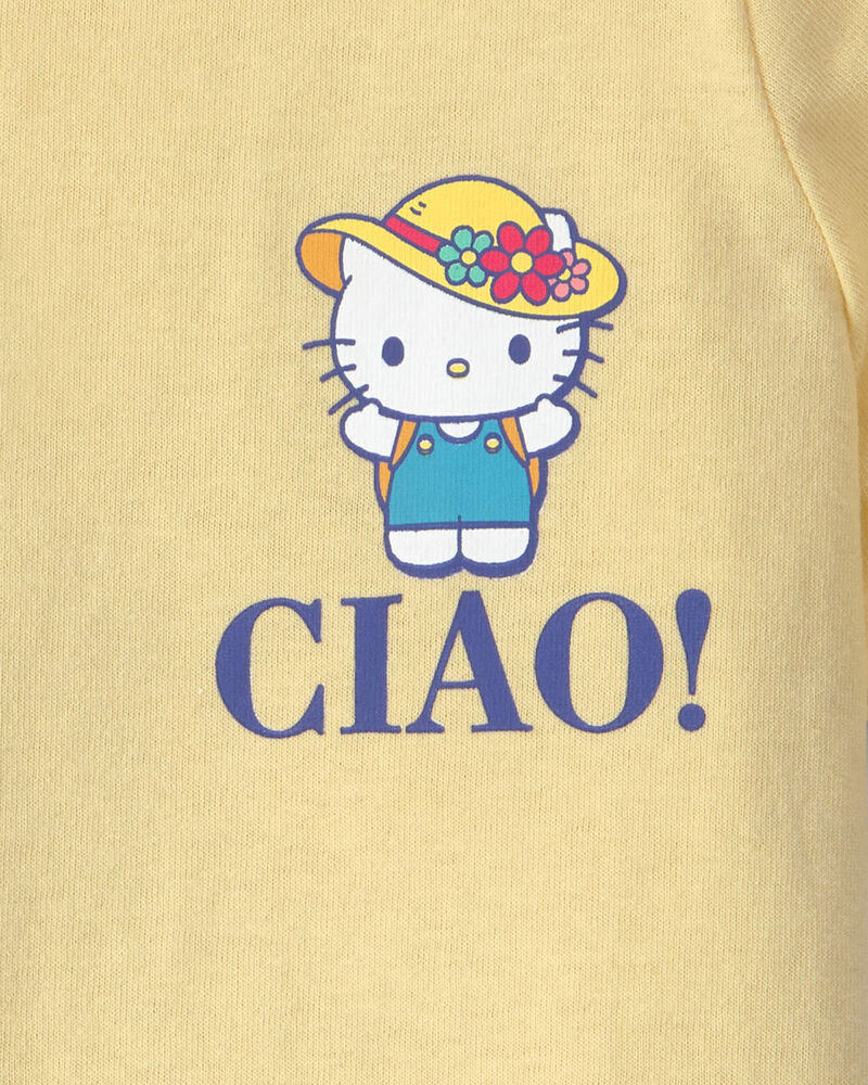 Toddler Girl 'Ciao! It's Going To Be A Good Day' Hello Kitty Graphic Tee - Yellow, image 3 of 5 slides