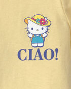 Toddler Girl 'Ciao! It's Going To Be A Good Day' Hello Kitty Graphic Tee - Yellow, image 3 of 5 slides