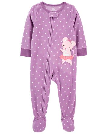 1-Piece Mouse Fleece Footie Pyjamas, 