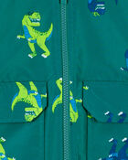 Baby Fleece Lined Dino Rain Jacket, image 3 of 3 slides