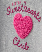 Baby Girl 2-Piece 'Little Sweethearts Club' Long-Sleeve Bodysuit & Pant Set - Pink/Grey, image 5 of 6 slides