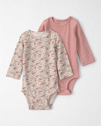 Baby Girl 2-Pack Organic Cotton Bodysuits, 
